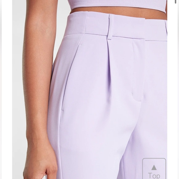 HIGH WAISTED PLEATED ANKLE PANT IN LIL AC PURPLE - Picture 5 of 7